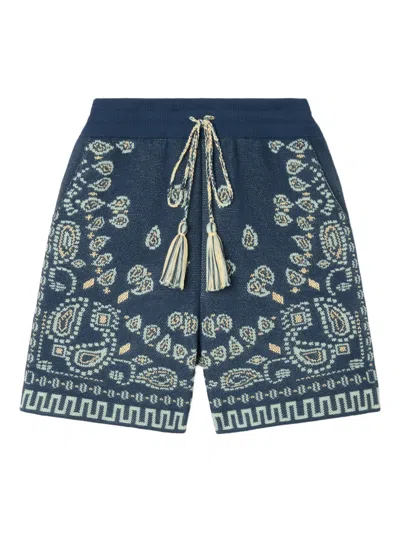 Alanui Paisley-pattern Shorts In Blue