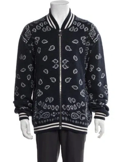 Pre-owned Alanui Paisley Print Bomber Jacket In Blue
