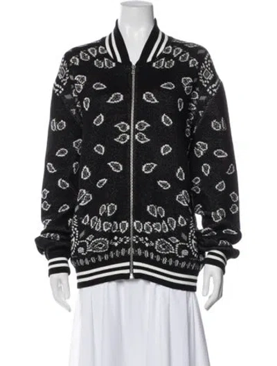 Pre-owned Alanui Paisley Print Bomber Jacket W/ Tags In Blue