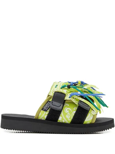 ALANUI PAISLEY-PRINT FRINGE SANDALS