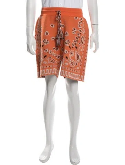 Pre-owned Alanui Paisley Print Jogger Shorts In Orange