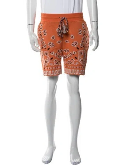 Pre-owned Alanui Paisley Print Jogger Shorts In Orange