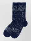 Alanui Paisley Print Mid-calf Socks In Blue