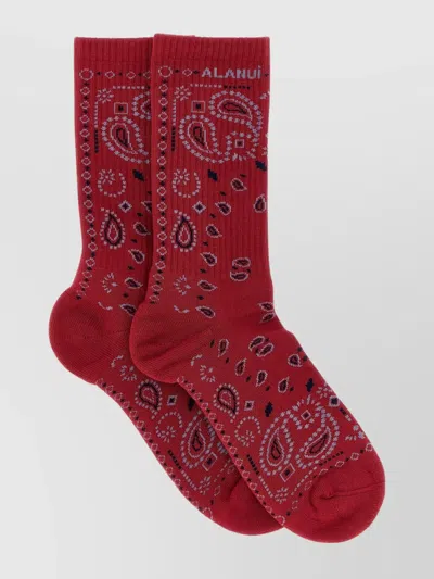 ALANUI PAISLEY PRINT RIBBED CUFF SOCKS