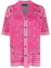 Alanui Bandana Print Shirt With Classic Collar In Rosa