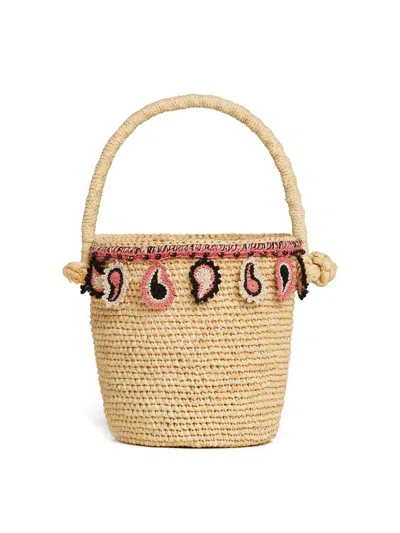 ALANUI PAISLEY RAFIAA BASKET BAG