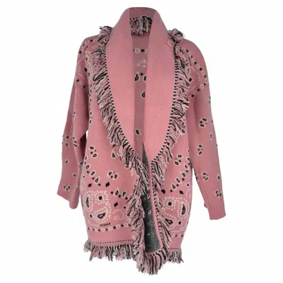 Pre-owned Alanui Paisley Wrap Cardigan In Pink Cashmere