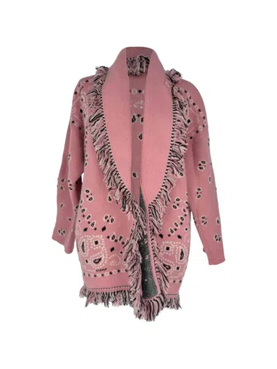Pre-owned Alanui Paisley Wrap Cardigan In Pink