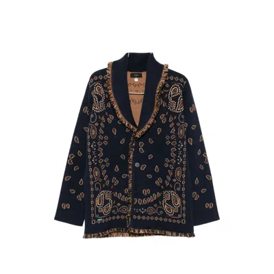Alanui Paisley-jacquard Cardigan In Blue