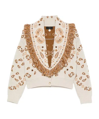 Alanui Paisley-pattern Fringed Jacket In Neutral