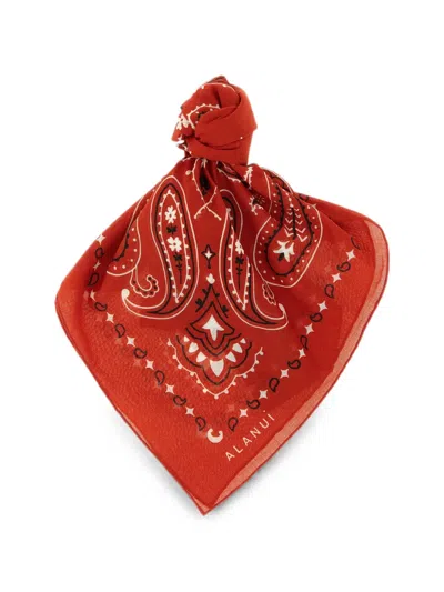 Alanui Paisley Bandana Lightweight Fabric Patterned Square In Red