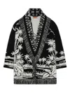 Alanui Palm Grove Tales Fringe Cardigan In Black