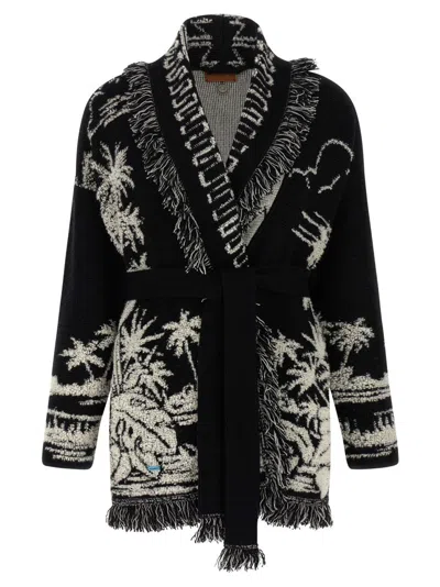 Alanui "tales Of The Palm Grove" Cardigan In Black