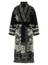 Alanui Long Jacquard Cardigan With Fringes In Multi