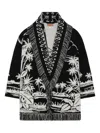 Alanui Palm Grove Tales Fringe Cardigan In Black