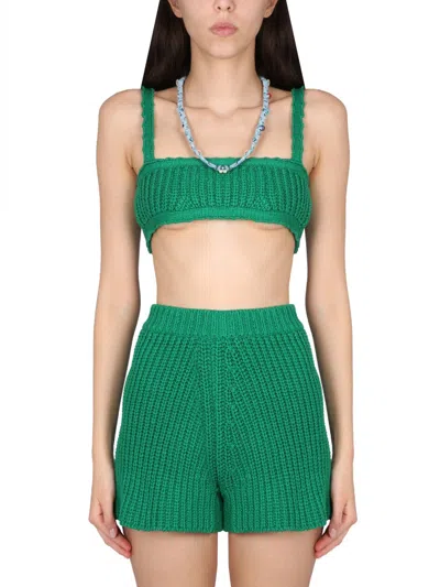Alanui Palm Springs Knitted Top In Green