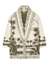 Alanui Palm-tree Fringe Cardigan In Neutral