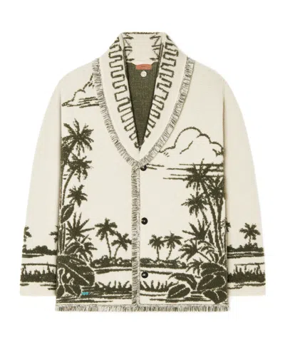 ALANUI PALM-TREE FRINGED CARDIGAN