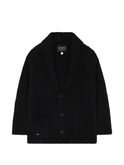 Alanui Patch Pockets Horn Buttons Cardigan In Black