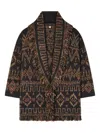 Alanui Fringe Detailing Wool Blend Cardigan In Black