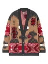 Alanui Patterned Fringed Cardigan In Brown