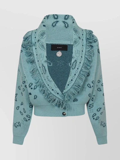 Alanui Cardigan Mit Bandana-jacquardmuster In Blue