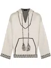 Alanui Patterned-jacquard Knitted Hoodie In Neutrals