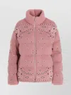 Alanui Bandana Jacquard Quilted Wool Down Jacket In Pink