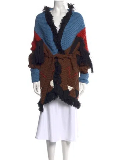 Pre-owned Alanui Patterned Open Front Sweater In Multi
