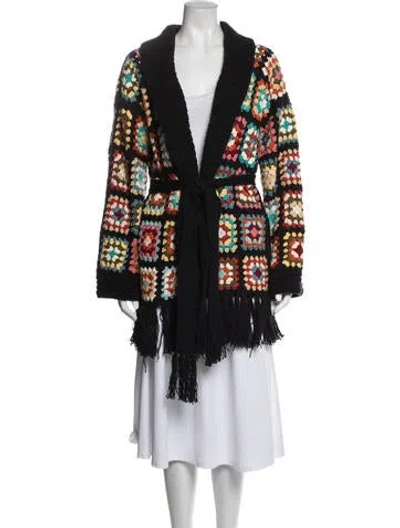 Pre-owned Alanui Patterned Open Front Sweater In Multicolor