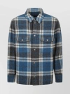 Alanui Patterned Wool Shirt With Flap Pockets In Blue