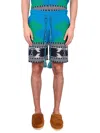 Alanui Piquet Cotton Icon Shorts With Geometric Motif