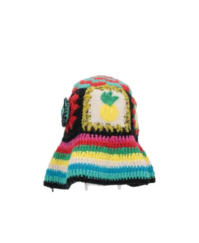Alanui Positive Curved Narrow Brim Bucket Hat In Multicolor