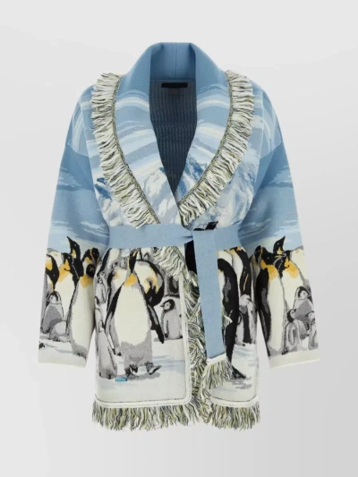 ALANUI POSTCARD FROM ANTARCTICA EMBROIDERED BELTED WOOL BLEND CARDIGAN