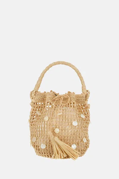 Alanui Precious Moments Raffia Bag Sand Pearl In Brown