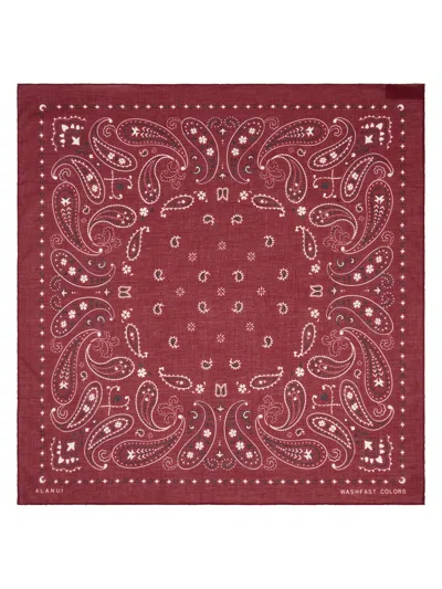 Alanui Printed Cotton Bandana Vermouth/multicol In Burgundy