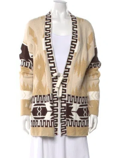 Pre-owned Alanui Printed Open Front Sweater In Neutral
