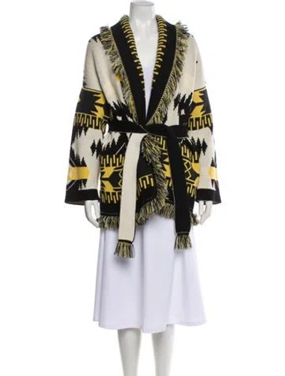 Pre-owned Alanui Printed V-neck Sweater In Black