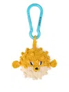 Alanui Crochet Puffer Fish Artisanal Keyring Charm In Blue