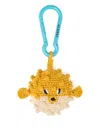 Alanui Crochet Puffer Fish Artisanal Keyring Charm In Yellow