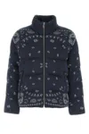 Alanui Down Jacket Wool Concealed Drawstring In Blue