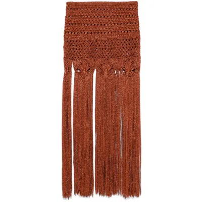 Alanui Ray Of Light Mini Skirt In Brown