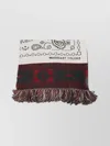 Alanui Fringed Multicolor Wool Scarf With Geometric Motifs In Multi