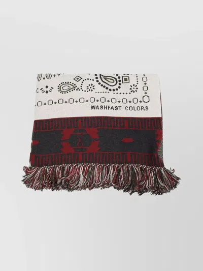 ALANUI RECTANGULAR JACQUARD SCARF FRINGE DETAIL