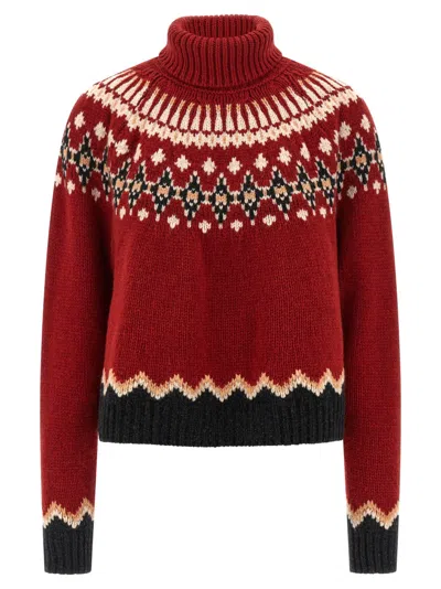 ALANUI RED SWEET WINTER TURTLENECK SWEATER