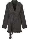 Alanui Relaxed Fit Cashmere Cardigan With Shawl Collar And Fringed Edges In Black