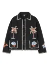 Alanui Remember Me Embroidered Palm-tree Jacket In Black