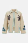 Alanui Cream Remember Me Embroidered Wool Jacket In Neutral