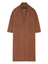 Alanui Ribbed Belted Coat In Brown