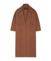 Alanui Ribbed Belted Coat In Brown